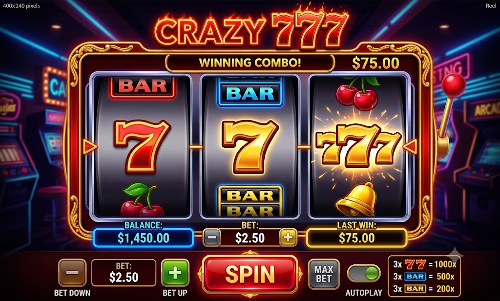 Crazy 777 slot - In Play sa Gcash